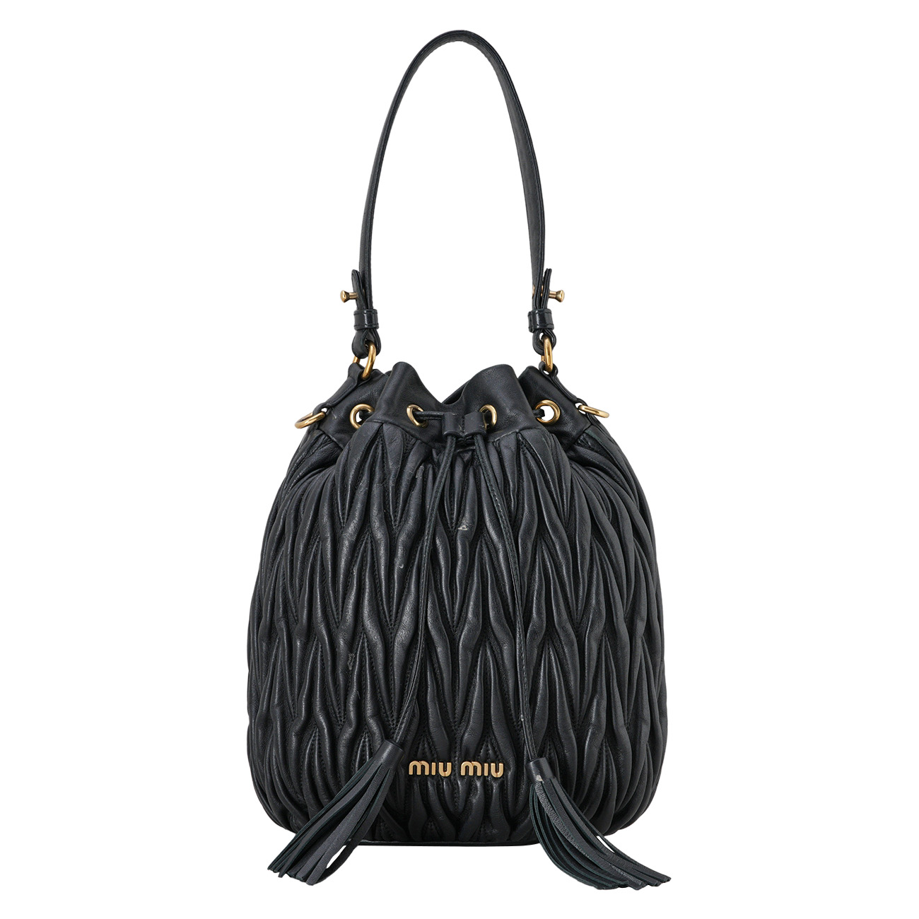 MIU MIU(USED)미우미우 5BE037 마테라쎄 나파 버킷백